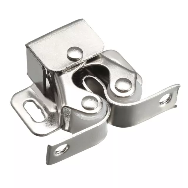 Cabinet Door Double Roller Catch Ball Latch with Prong Hardware, Silver 5pcs