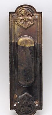 Art Nouveau Pressed Brass Pocket Door Plate 2