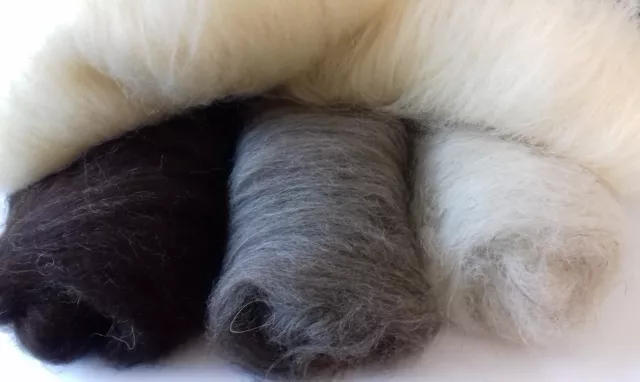 Carded Core Wool Batts, 16 Colours Undyed Natural UK Breeds, Felt Spin Fibre Art