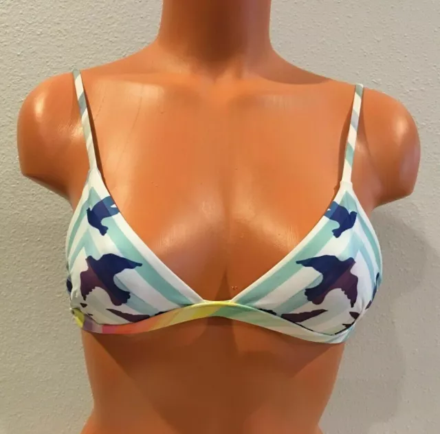 Mara Hoffman Womens Prismatic Print Triangle Bikini Top Multi-Color Size Small -