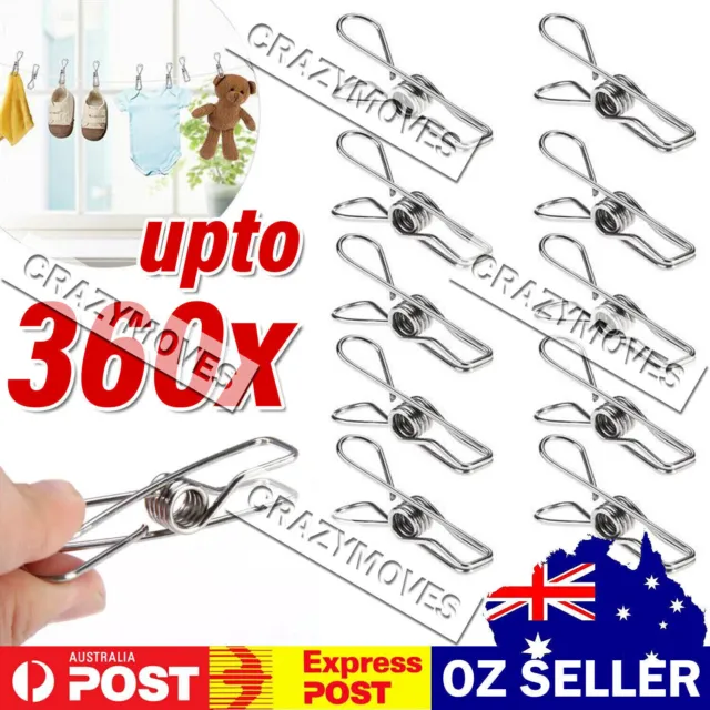 60-300X Stainless Steel Clips Clothes Pegs Hanging Pins Windproof Clamp VIC