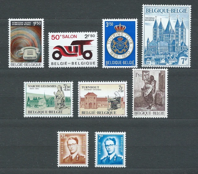 BELGIË BELGIQUE - 1971 YT 1567 à 1575 - TIMBRES NEUFS** MNH LUXE