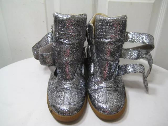 Maison Martin Margiela Leather High Top Glitter Sneakers Shoes Women's Size 38. 3