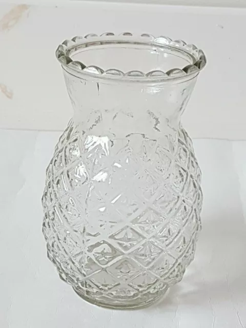 Vase Shabby Vintage Cut Glass Bud Flower Clear Transparent Small Retro Cottage