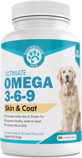 Wanderfound Pets - Omega 3 for Dogs, Skin and Coat Fish Oil for Dogs, Dog Itch R