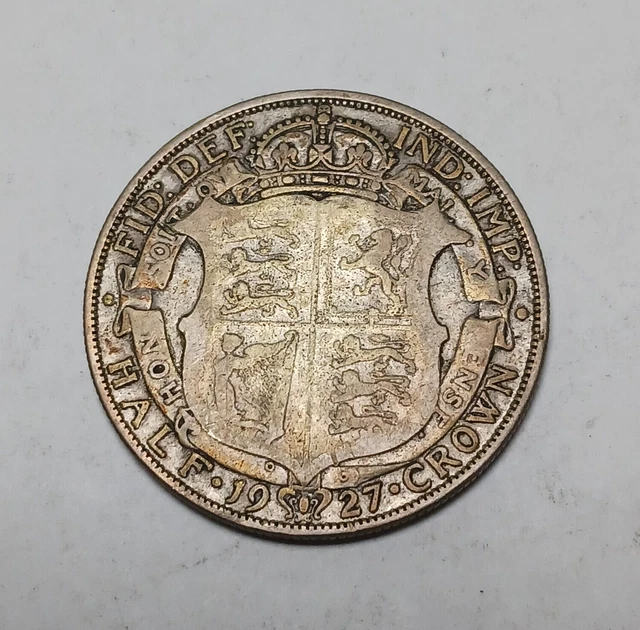 1927 Great Britain 1/2 Crown - Silver Coin - George V - Half Crown