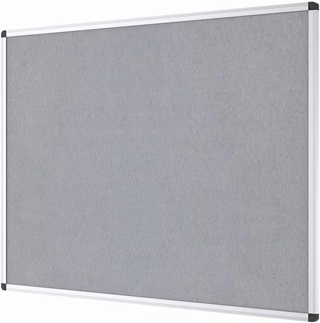 VIZPRO NOTICE BOARD Felt Gray Message Board Pin Board Silver Aluminium