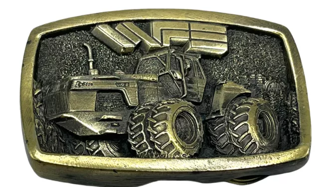 Vintage Belt Buckle Brass 1983 WFE White Farm Equipment Field Boss 4-270 Tractor