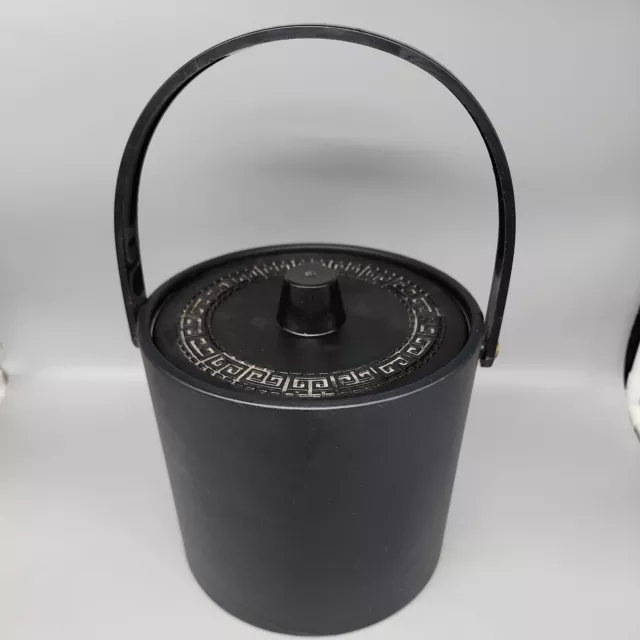 Mr. Ice Bucket Black 3 Quart Ice Holder Vintage art deco MCM