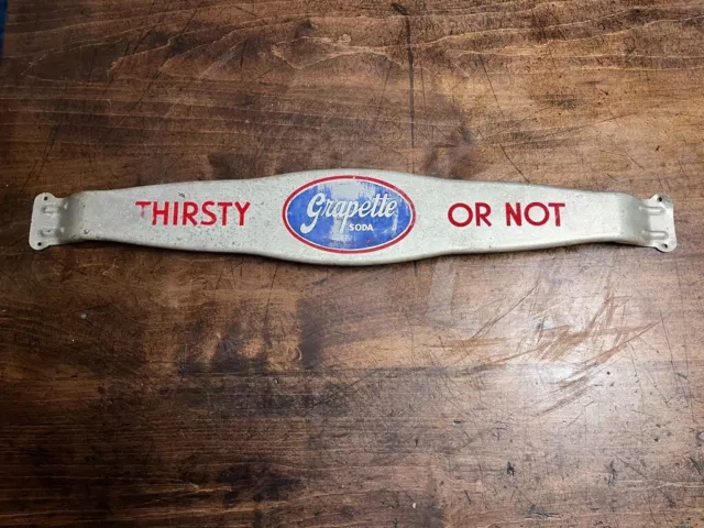 Vintage GRAPETTE GRAPE SODA POP THIRSTY Advertising General Store Door Push SIGN