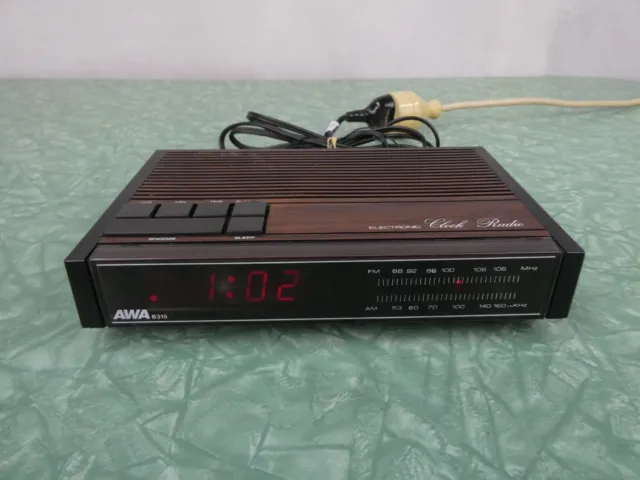 Vintage Retro AWA B315 Electronic Clock Radio - AM/FM