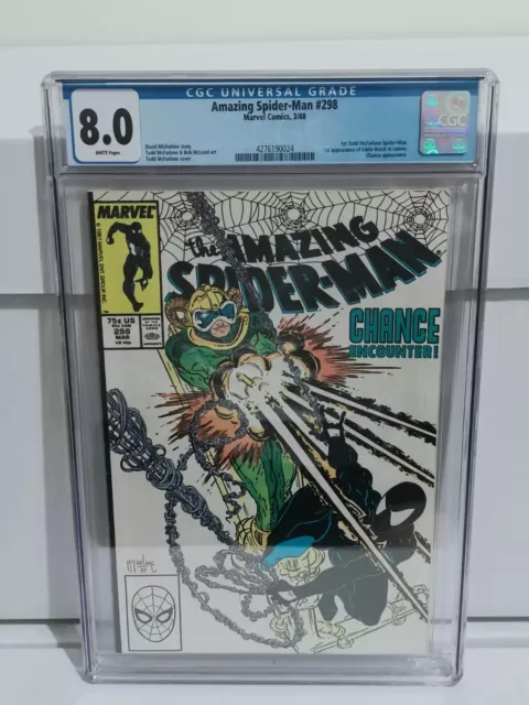 AMAZING SPIDER-MAN #298 CGC 8.0 WHITE PAGES! Todd McFarlane First Spider-Man