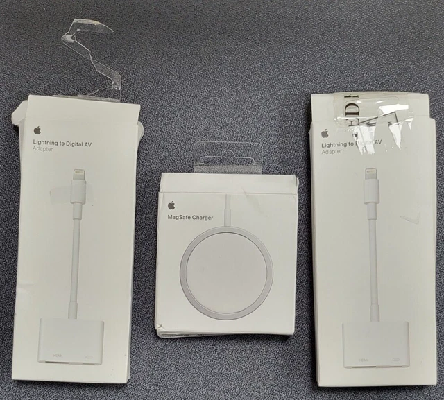 For parts Lot of 2 Apple Lightning to Digital AV Adapter and one Magsafe charger