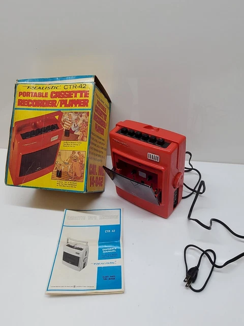 Realistic VTG. CTR042 Portable Cassette Recorder/Player -Untested IOB P/R+