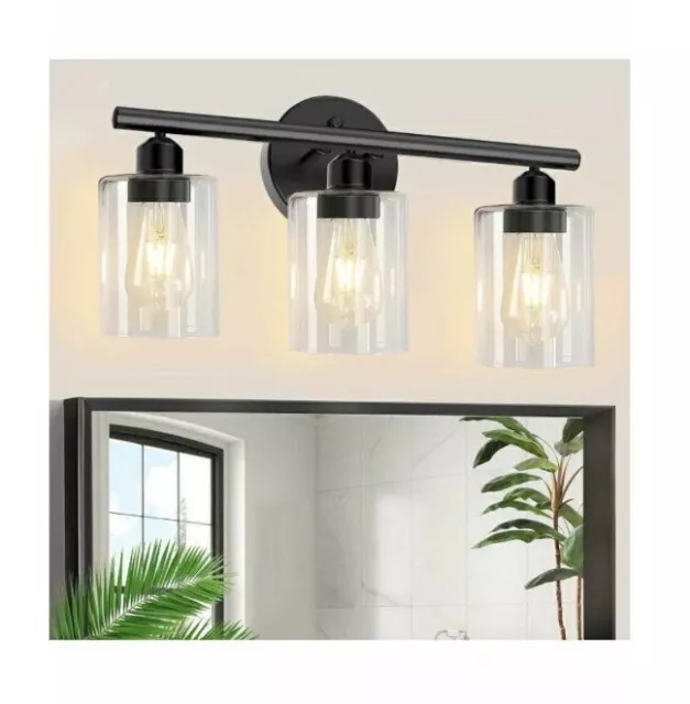 3 Light Bathroom Vanity Light Wall Sconce Bathroom Light With Clear Glass Shades