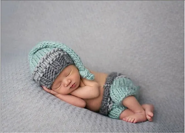Newborn Crochet Knit Baby Costume Photo Photography Boys Girls Prop Outfits Cute