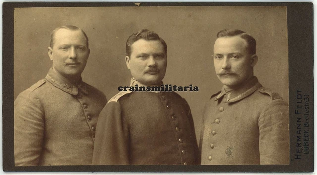 Orig. Foto CDV Portrait Offizier Unteroffiziere in LÜBECK