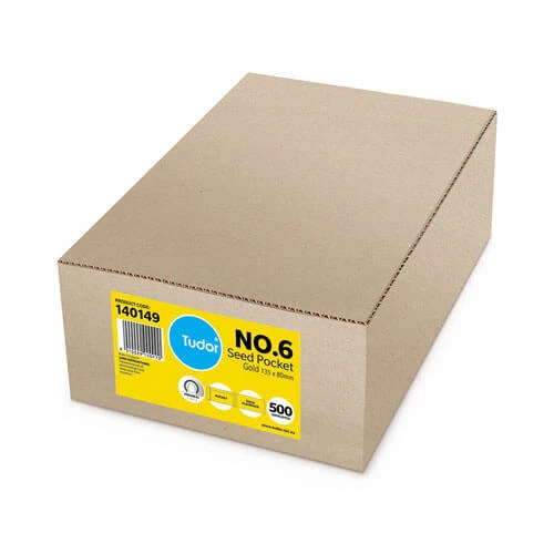 135X80MM Tudor Seed Envelope Press Seal Gold 500pk