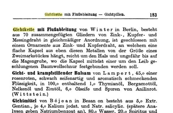 Adolph Winter Stettin 2 Gichtketten Galvano elektrische Ketten Homöopathie 1898 16
