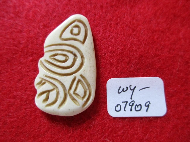 Northwest Coast Moose Antler Warrior Carving, Carved Pendant,   Wy-0923*07909