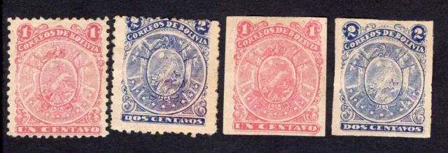 Bolivia 1893 4 sellos Mi#33-34 MNG CV=31$