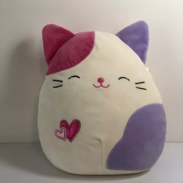 Squishmallows Cara the Cat Baby Bee Happy Smiling Plush Pink Purple Hearts