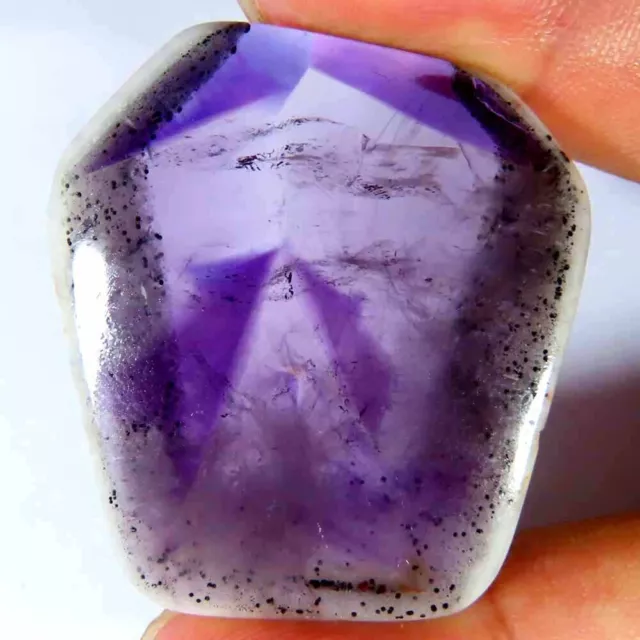 76.05Cts.100%Natural Star Amethyst lace agate Slice Rough 34x37x6mm Top Gemstone