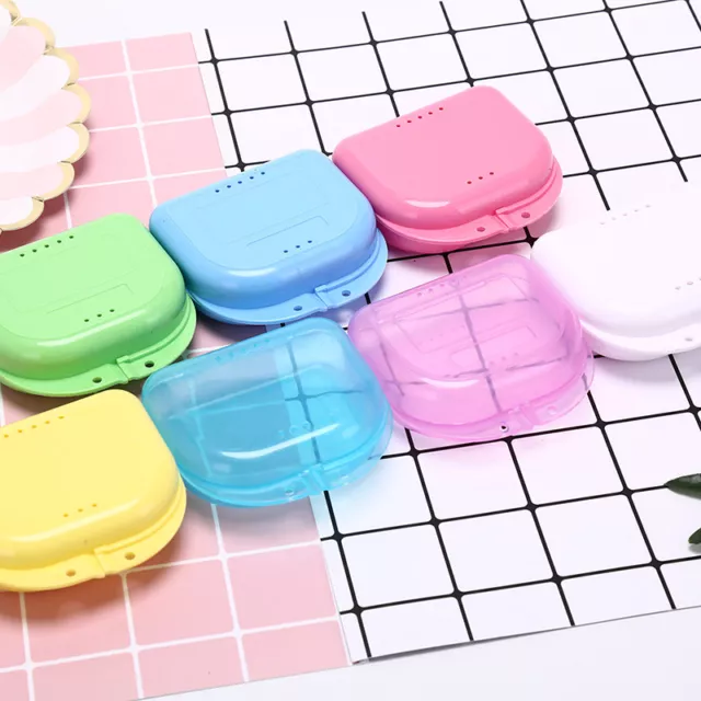 dental orthodontic retainer denture storage case box mouthguard containe .Q1