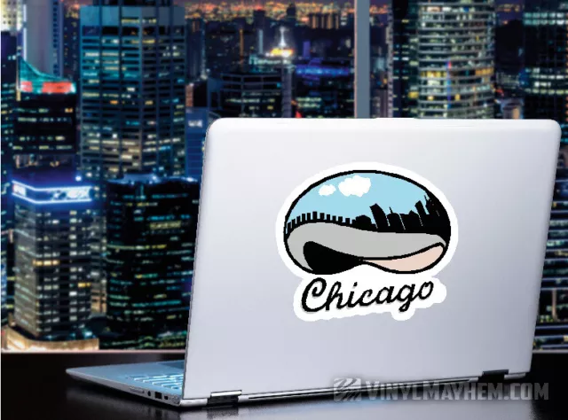 Chicago The Bean Cloud Gate city reflection sticker IL car truck laptop SUV