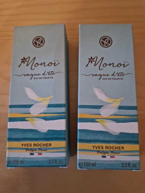 Lot Yves Rocher Monoï - Huile Nacrée 100 Ml + Eau De Toilette 20 Ml - Neuf Parfait Pour Vacances