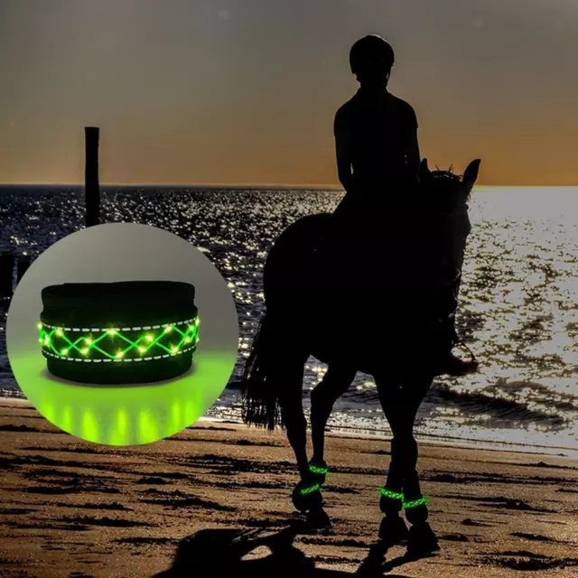 4Pcs LED Luminous Horse Leg Strap Equestrian Supply Safety Warning Belts Ankle