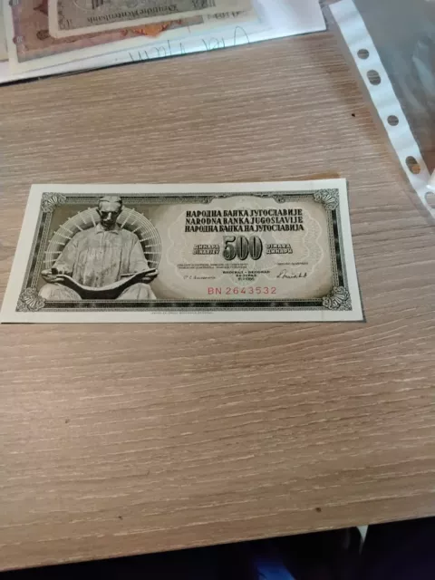 Yougoslavie Yugoslavia Billet 500 Dinara 1986 Neuf