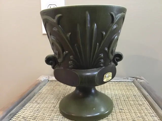 Vintage Green Haeger Pedestal Planter Vase 8 Inches Tall