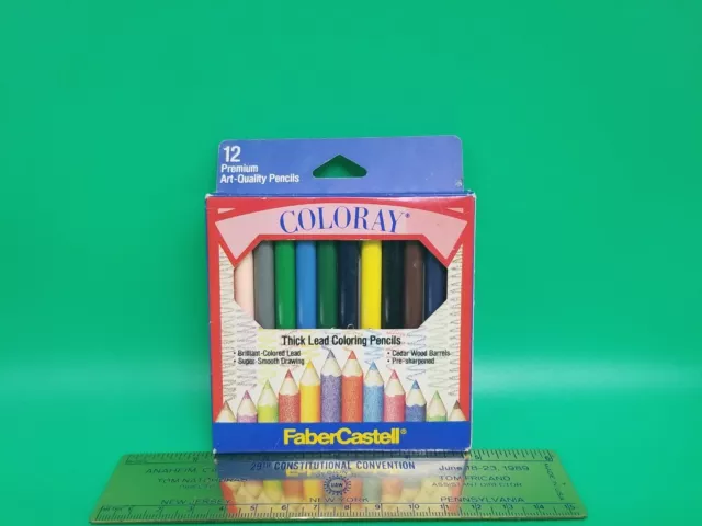 Vintage Faber COLORAY 7 Coloring Pencils 12 Color Set Thick Lead
