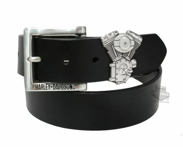 Cinta Cintura In Pelle Con Fibbia Harley Davidson Genuine Belt Leather Biker H-D