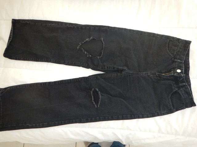 Pantalon noir hotsell troué femme