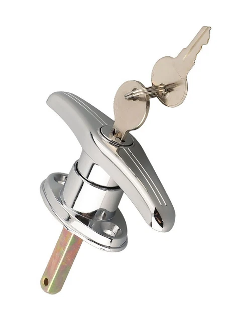 Serrure à Poignée En T Alliage Zinc - Pour Boîte à Outils Remorque Caravane - Livrée Avec 2 Clés
