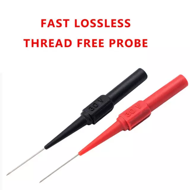 2pcs Insulation Piercing Needle Non-destructive Multimeter Probes Tester #F 2