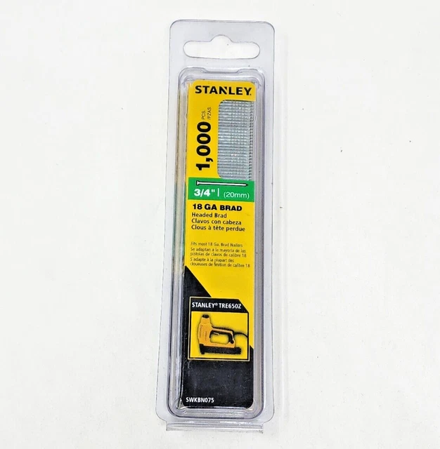 New Stanley Swkbn075 3/4 Inch Brad Nails, Pack of 1000