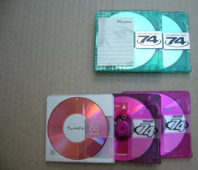 Mini Disc MiniDisc MD Maxell x 3 Traxdata x 2