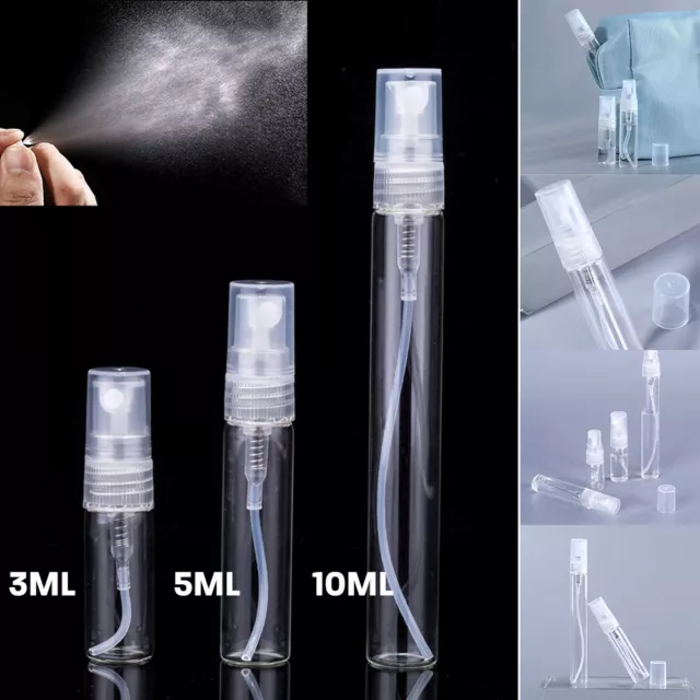 10X 3/5/10ml Glass Perfume Bottle Atomizer Pump Spray Comestic Container