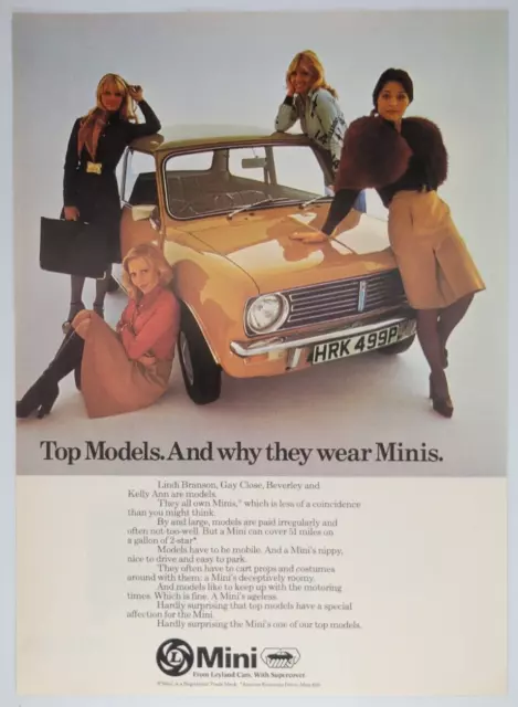 Mini Car Fashion Models As Owners 1976 Print Ad Illustrated London News 8.5x12"