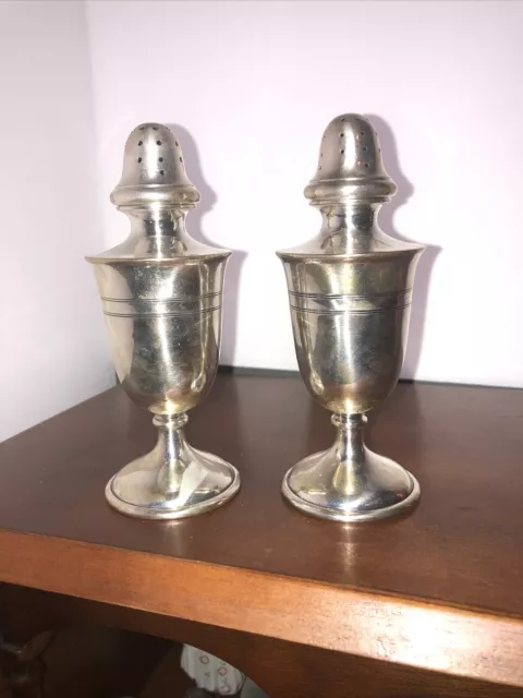 Pair Of Sterling Silver Large Salt And Pepper  Shakers ~ Excellent Condition ~