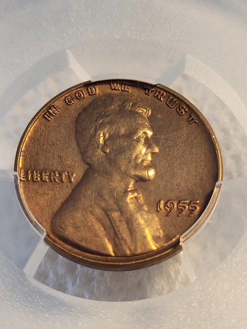 1955-P Double Die Obverse Error Lincoln Wheat 1 Cent Penny Coin PCGS AU Detail