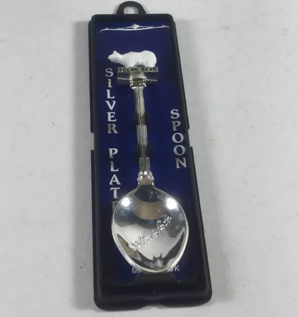 Vintage Collectable Souvenir Spoon 3.75" Silver Plate-Polar Bear,Alaska,Usa