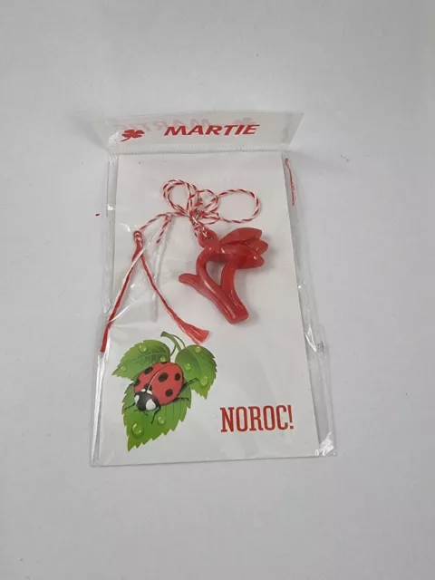 Martisor Trifoi , Märzchen, Charm, Anhänger als Schneeglöckchen aus Plastik