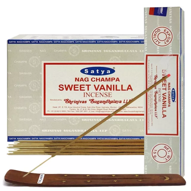 Satya Nag Champa Sweet Vanilla Agarbatti Incense Sticks  15g x 12 Boxes = 180gm