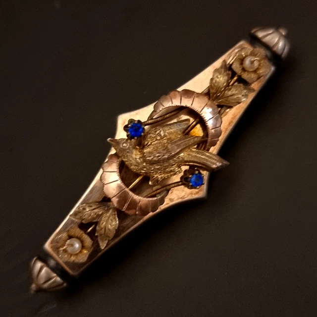 Magnifique Broche Ancienne En Grenats Montés Sur Argent Massif Vermeil 900/1000 - Bijou Baroque
