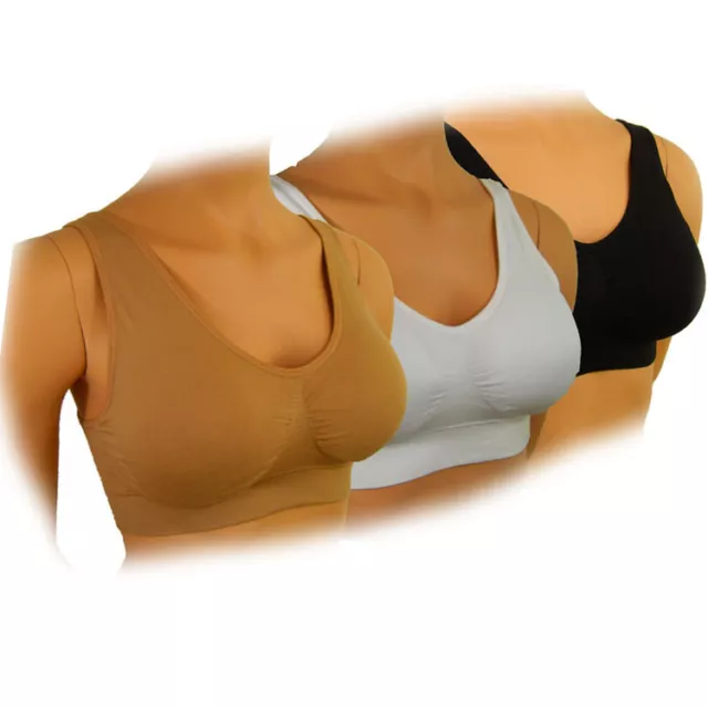 Mikrofaser Sport-BH Einlagen Wohlfühl Bustier nahtlos ohne Bügel Sport Push Up