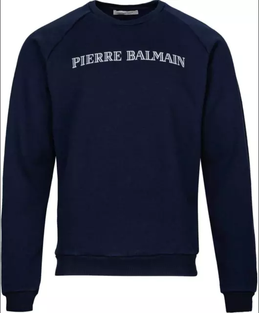 Pierre Balmain Iconic LOGO Sweatshirt Jumper Sweater Hoody Pullover New M